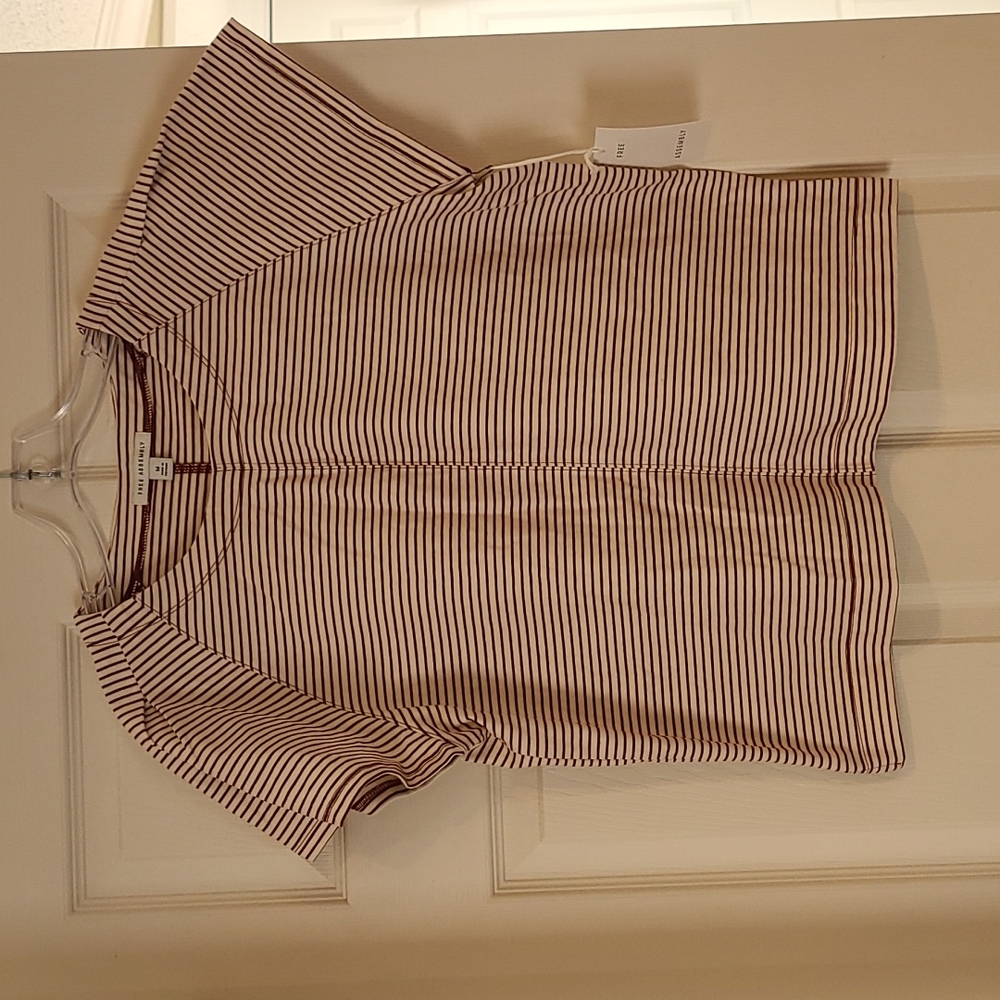 BRAND NEW rust and white striped shirt